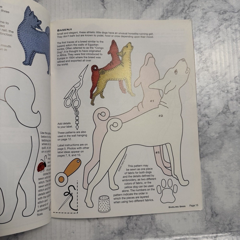 Quilt Pattern Book - Darling Little Dogs by Darcy Ashton 35 Types Craft Projects - Picture 11 of 16